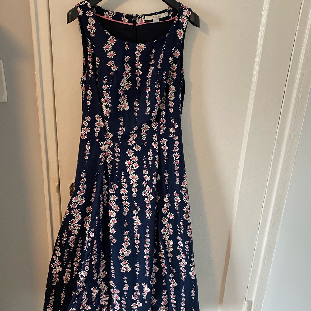 Boden Navy Floral Midi Dress